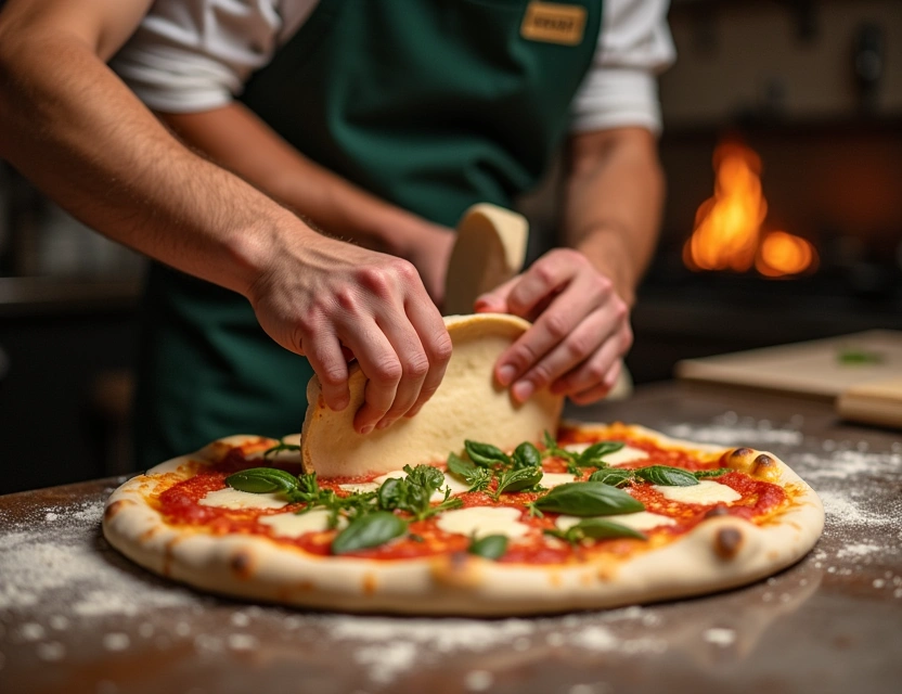 Artisan pizza making at High Stakes Pizza