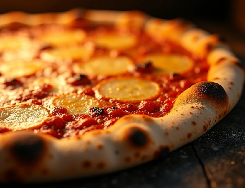 High Stakes Pizza crust close-up